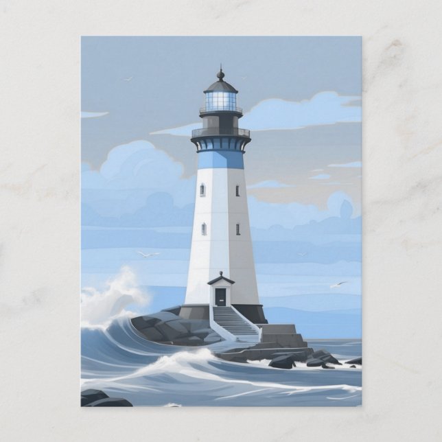Postal Faro de pintura azul (Anverso)