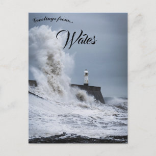 Postal Faro de Porthcawl Bridgend County Borough Gales