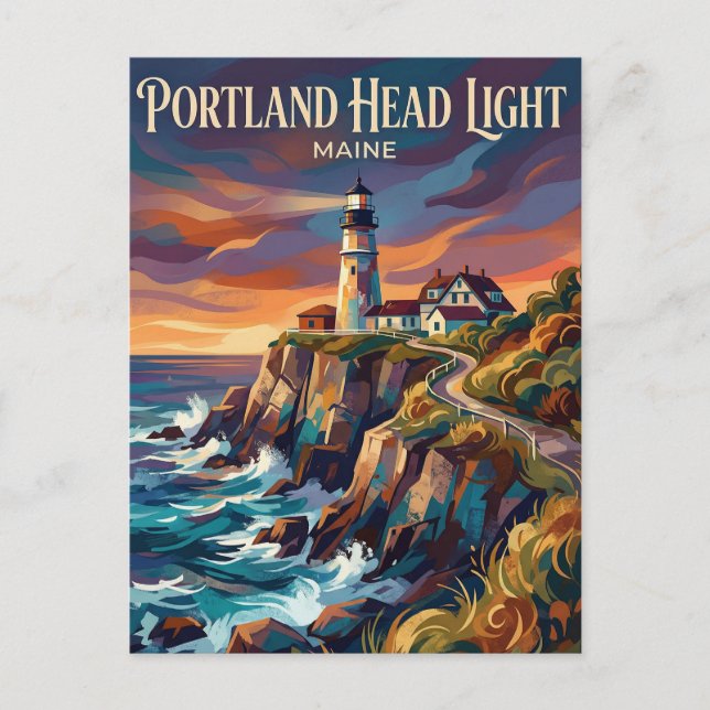 Postal Faro de Portland Head EE. UU. (Anverso)