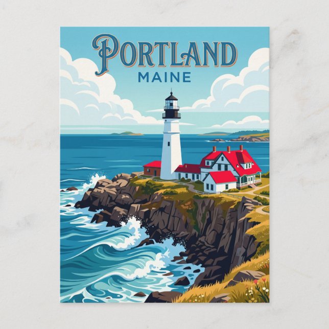 Postal Faro de Portland Head EE. UU. (Anverso)