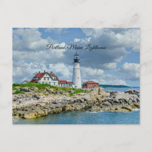 Postal faro de Portland, Maine (etiquetado)