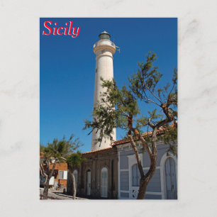 Postal Faro de Punta Secca, Sicilia, Italia
