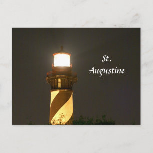 Postal Faro de St Augustine de noche