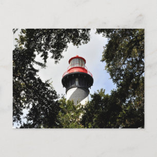 Postal Faro de St. Augustine en lo alto enmarcado por rob