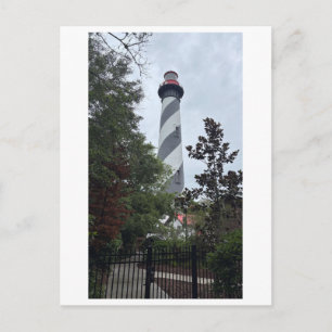 Postal Faro de St. Augustine Torre Negra y Blanca