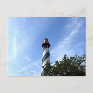 Postal Faro de St. Augustine y cabaña del cuidador Flor