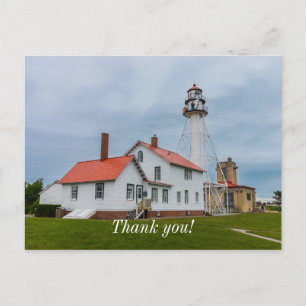 Postal Faro de Whitefish Point Gracias Postcard