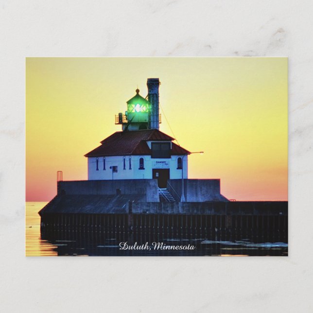 Postal Faro del amanecer Duluth,Minnesota (Anverso)