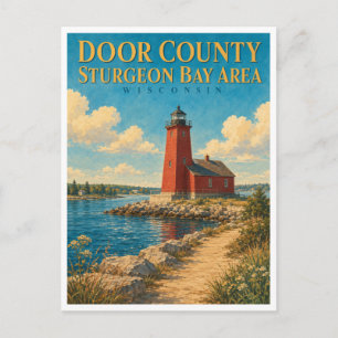 Postal Faro del Canal de Sturgeon Bay Wisconsin GeoSaga