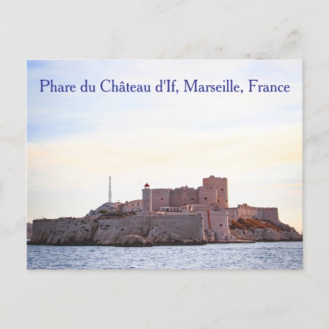 Postal Faro del Castillo de If, Marsella, Francia, Tarjet (Anverso)
