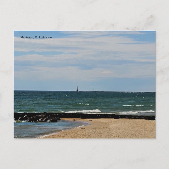 Postal Faro del lago Michigan (Anverso)