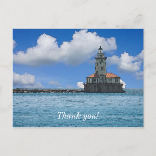 Postal Faro del Puerto de Chicago Gracias Pintoresco
