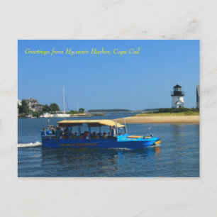 Postal Faro del puerto de Hyannis barco pato Cape Cod