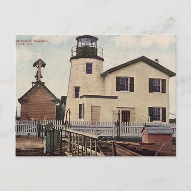 Postal Faro del puerto de Newport (Anverso)