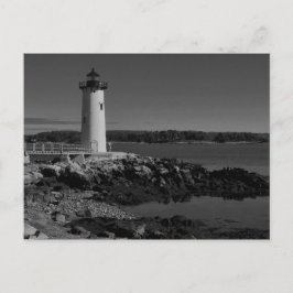 Postal Faro del puerto de Portsmouth-B-W