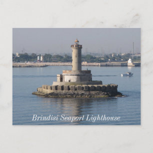Postal Faro del puerto marítimo de Brindisi