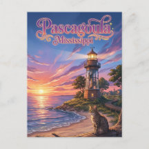 Faro del río Pascagoula Mississippi
