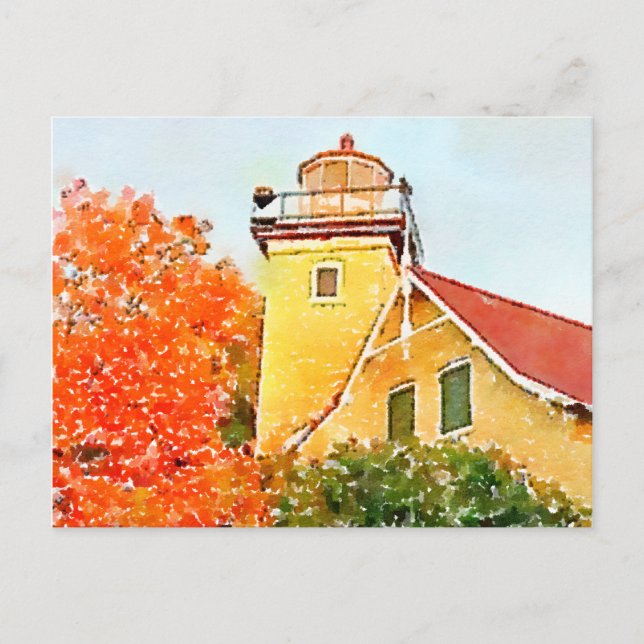 Postal Faro Eagle Bluff, condado de Door, Wisconsin (Anverso)