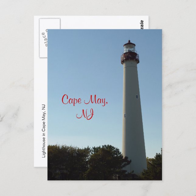 Postal Faro en Cape May, NJ (Anverso / Reverso)