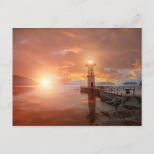 Postal Faro en el atardecer