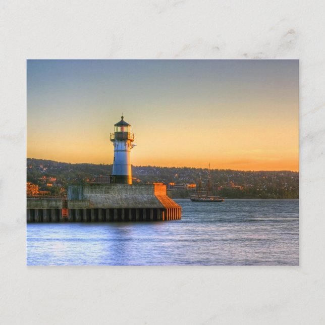 Postal Faro en el muelle norte (Anverso)