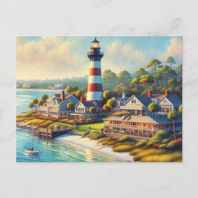 Postal Faro en Harbour Town Carolina del Sur  (Anverso)