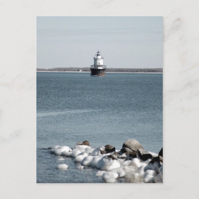 Postal Faro en invierno (Anverso)