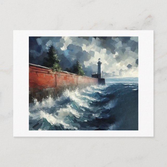 Postal Faro en la próxima tormenta, (Anverso)