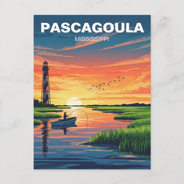 Postal Faro en Pascagoula Mississippi (Anverso)