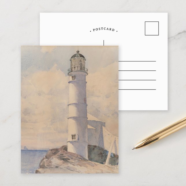 Postal Faro, isla de Shoals | Childe Hassam (Subido por el creador)