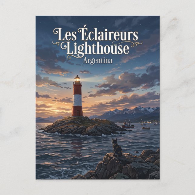 Postal Faro Les Éclaireurs Argentina (Anverso)