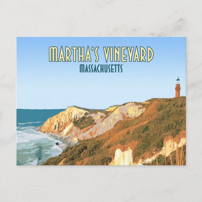 Postal Faro Marthas Vineyard Gay Head Massachusetts (Anverso)