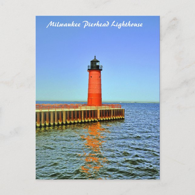 Postal Faro Milwaukee Pierhead, Lago Michigan (Anverso)