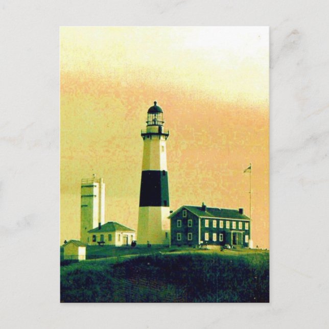 Postal faro montauk arriba (Anverso)