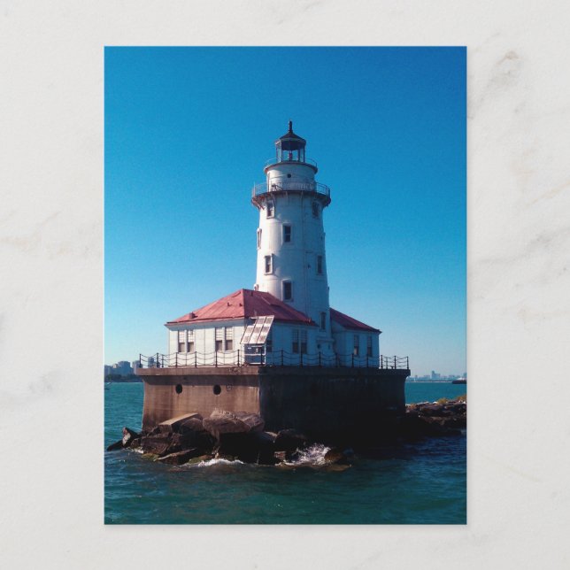 Postal Faro, muelle naval de Chicago (Anverso)