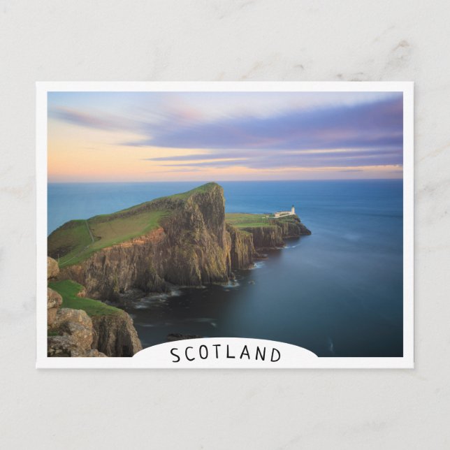 Postal Faro Neist Point en Skye al atardecer (Anverso)
