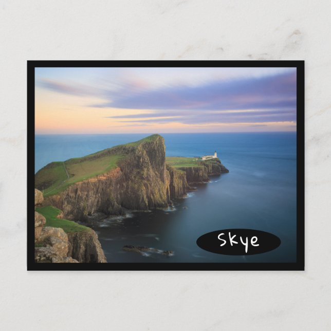 Postal Faro Neist Point en Skye al atardecer (Anverso)