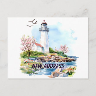 Postal Faro Nos Mudamos Nueva Casa Mudanza Nueva Raíz