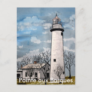 Postal Faro Pointe aux Barques puerto esperanza michigan