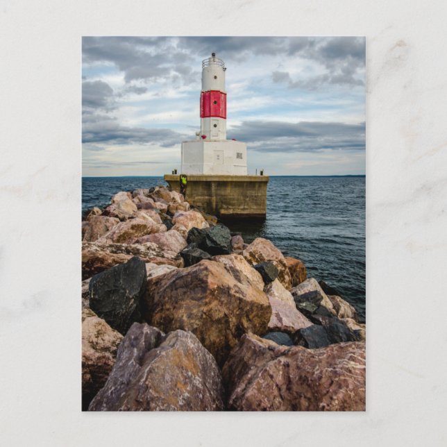 Postal Faro Presque Isle Harbour Breakwater (Anverso)