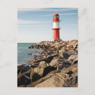 Postal Faro rojo en Warnemuende