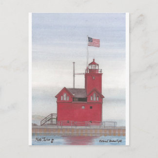 Postal Faro rojo grande, Holanda, Michigan