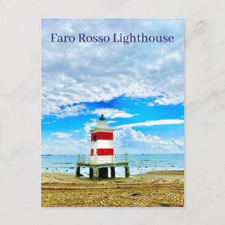 Postal Faro Rosso Lighthouse Red Italy Postcard