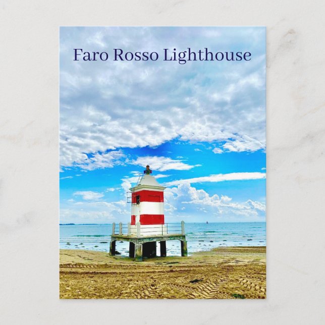 Postal Faro Rosso Lighthouse Red Italy Postcard (Anverso)