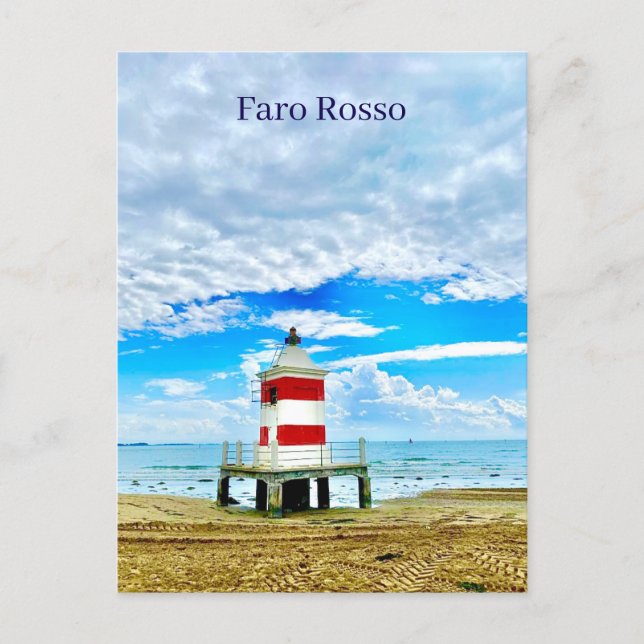 Postal Faro Rosso Red Lighthouse Italy Postcard (Anverso)