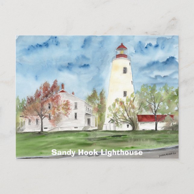 Postal Faro Sandy Hook (Anverso)