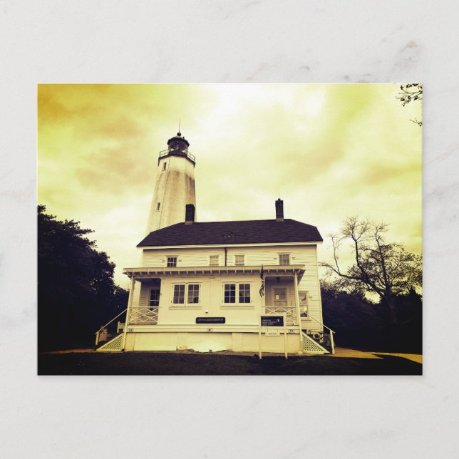 Postal Faro Sandy Hook (Anverso)