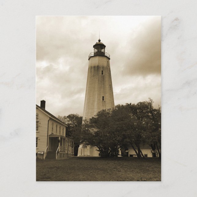 Postal Faro Sandy Hook (Anverso)