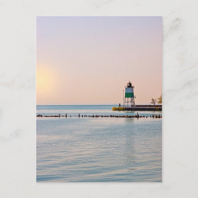 Postal Faro Sudeste del Puerto de Chicago (Anverso)