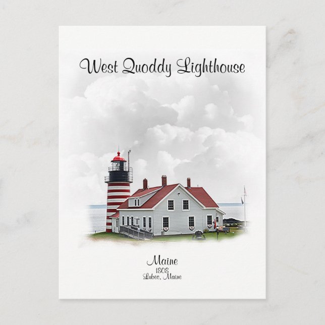 Postal Faro West Quoddy, Maine (Anverso)